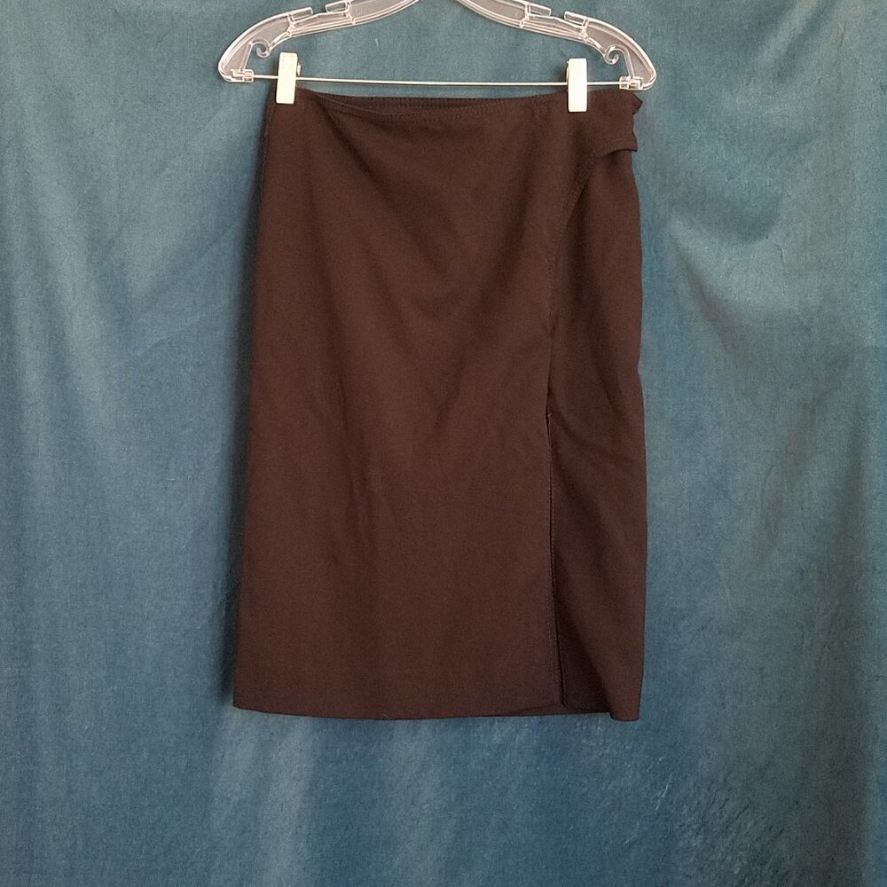 Gucci Knee Length Black Skirt with side slit, XS, Size IT38